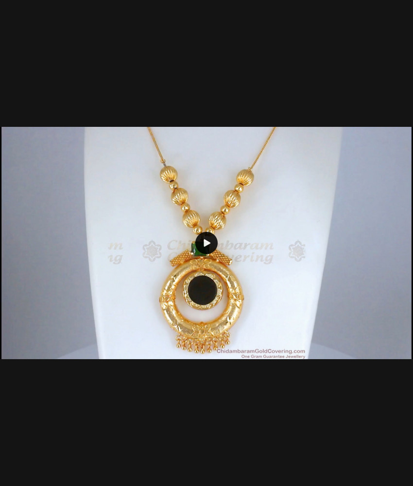Stunning Green Palakka Stone Gold Necklace For Party Wear NCKN2643