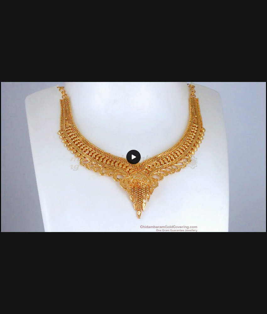 Kolkata Model 2 Gram Gold Necklace Design Bridal Collection NCKN2648