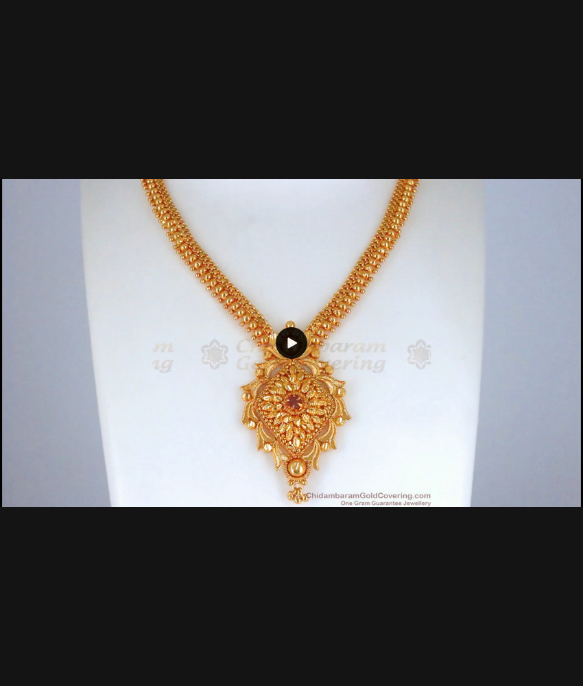 Calcutta Bridal Design Gold Necklace Ruby Stone NCKN2665