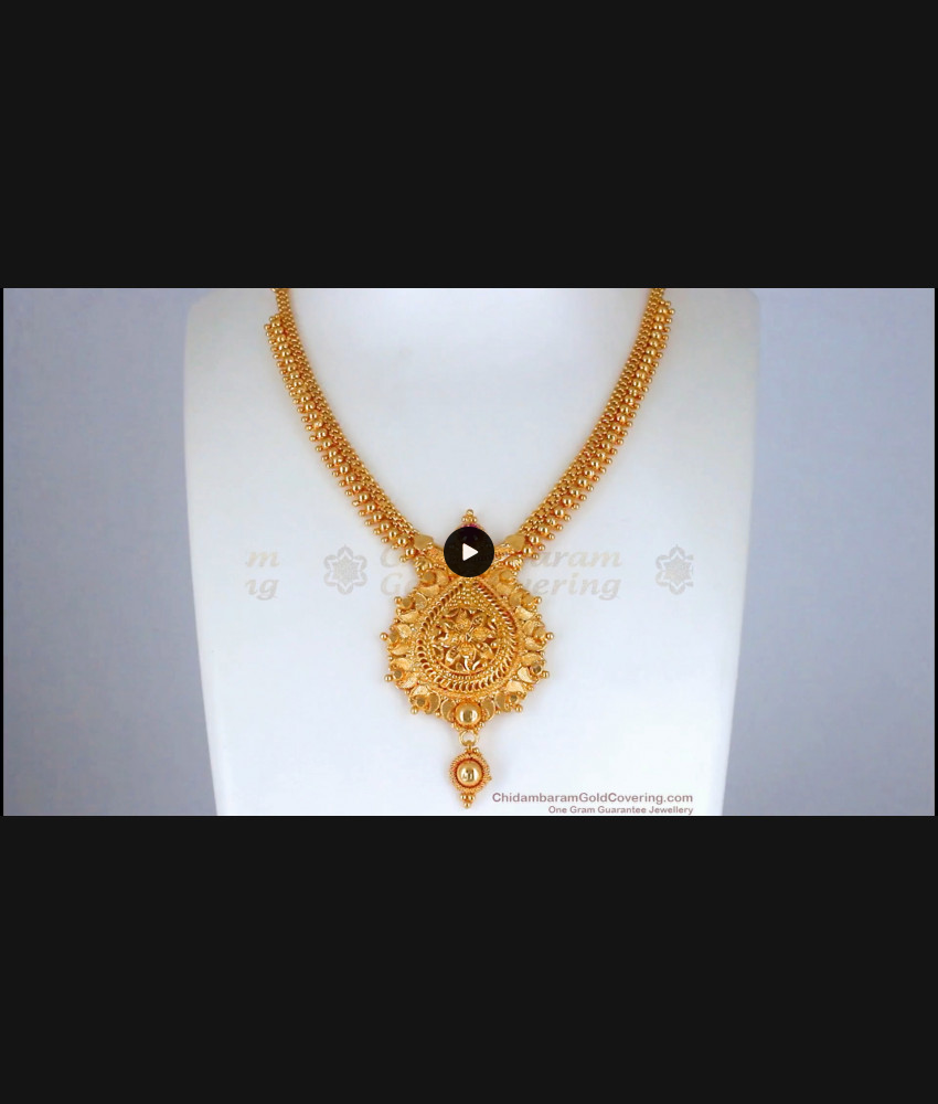 Latest Gold Beaded Ruby Stone Necklace Imitation Jewelry NCKN2667