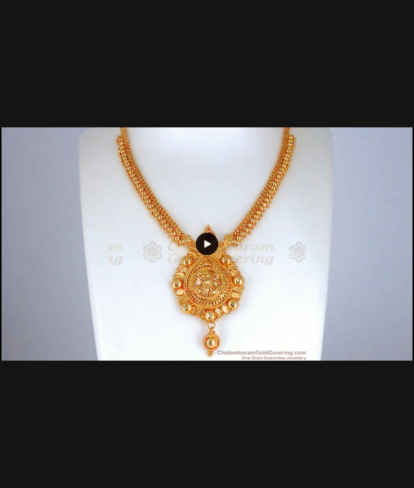 Sparkling 1 Gram Gold Necklace Ruby Stone Shop Online NCKN2668