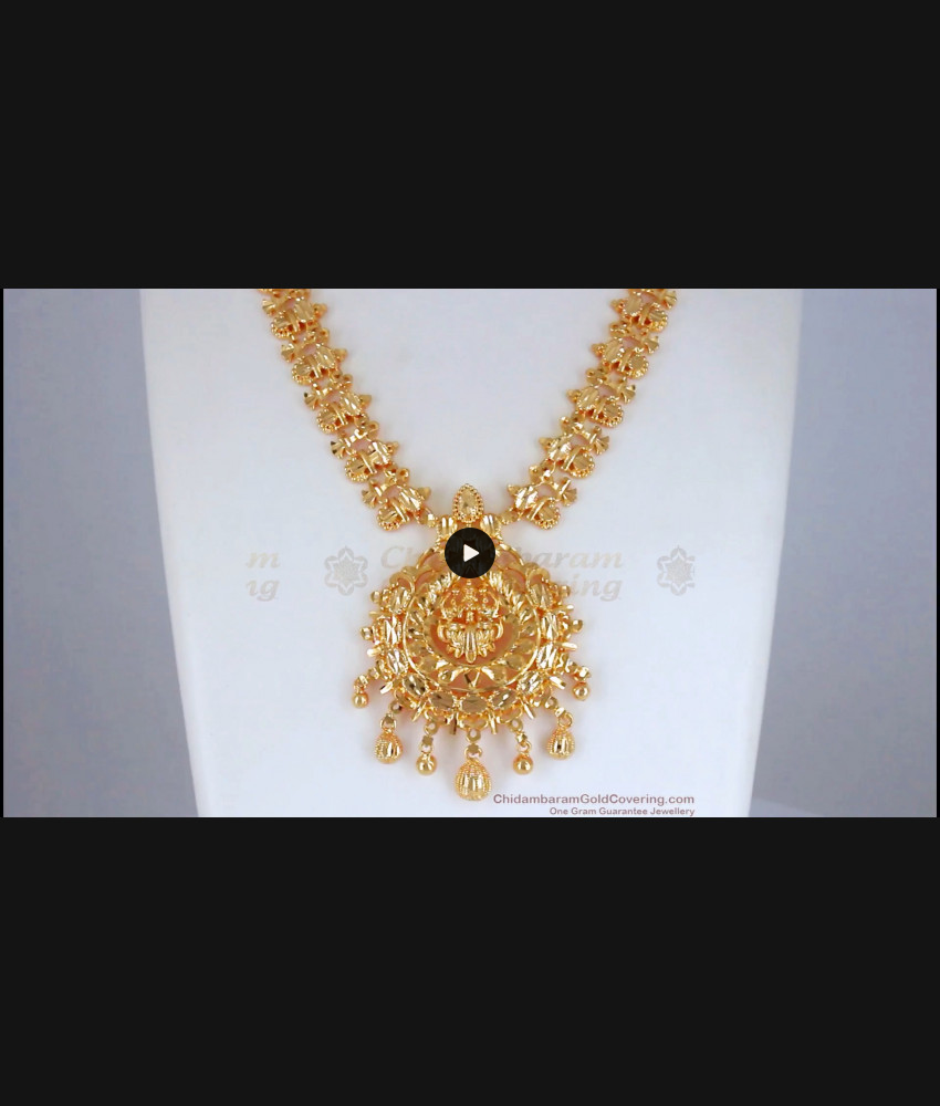 Grand One Gram Gold Necklace Lakshmi Design Bridal Wear Collection NCKN2678