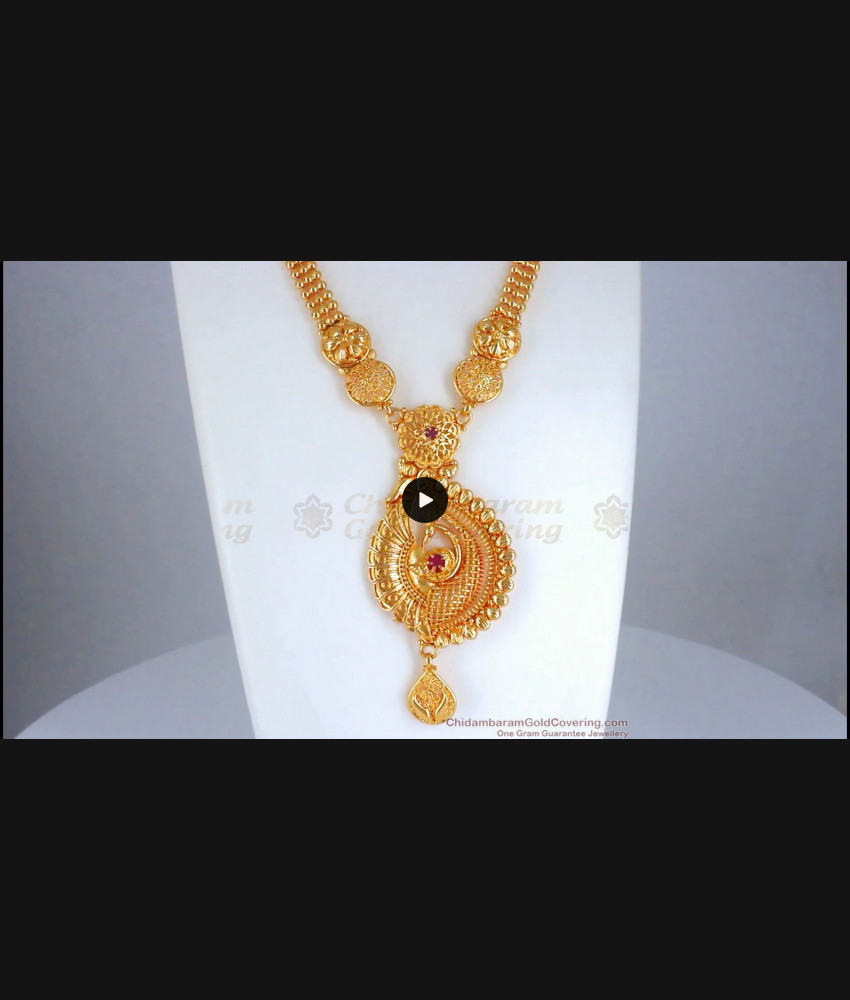 Pure Gold Plated Handmade Necklace Peacock Design Bridal Wear NCKN2689