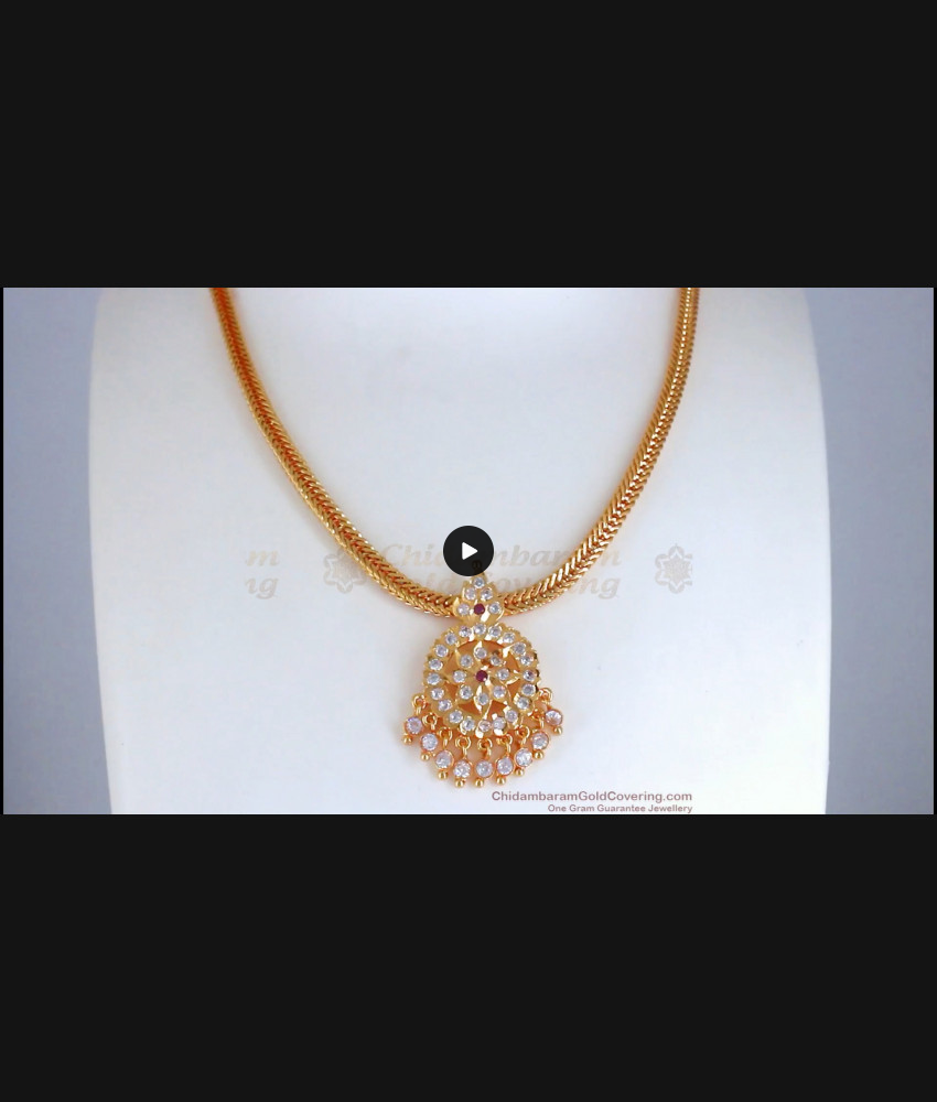 Latest Real Impon Panchaloha Attigai Necklace 5 Metal Jewelry NCKN2731