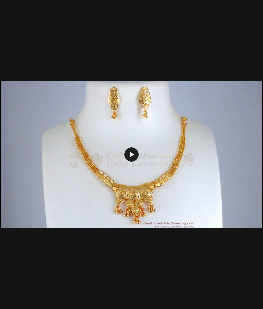 Pure Gold Tone Necklace Forming Jewelry Bridal Collections NCKN2732