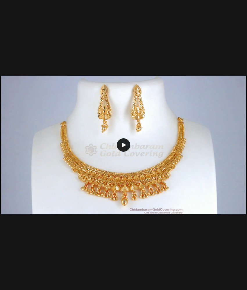 Two Gram Gold Necklace Earring Set Heart Design Shop Online NCKN2733