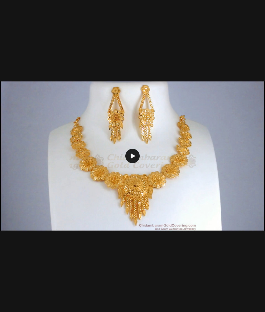 Beautiful Forming Gold Plated Necklace Earring Combo NCKN2737