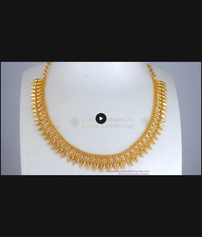 Light Weight Gold Plated Necklace Mullaipoo Design NCKN2749