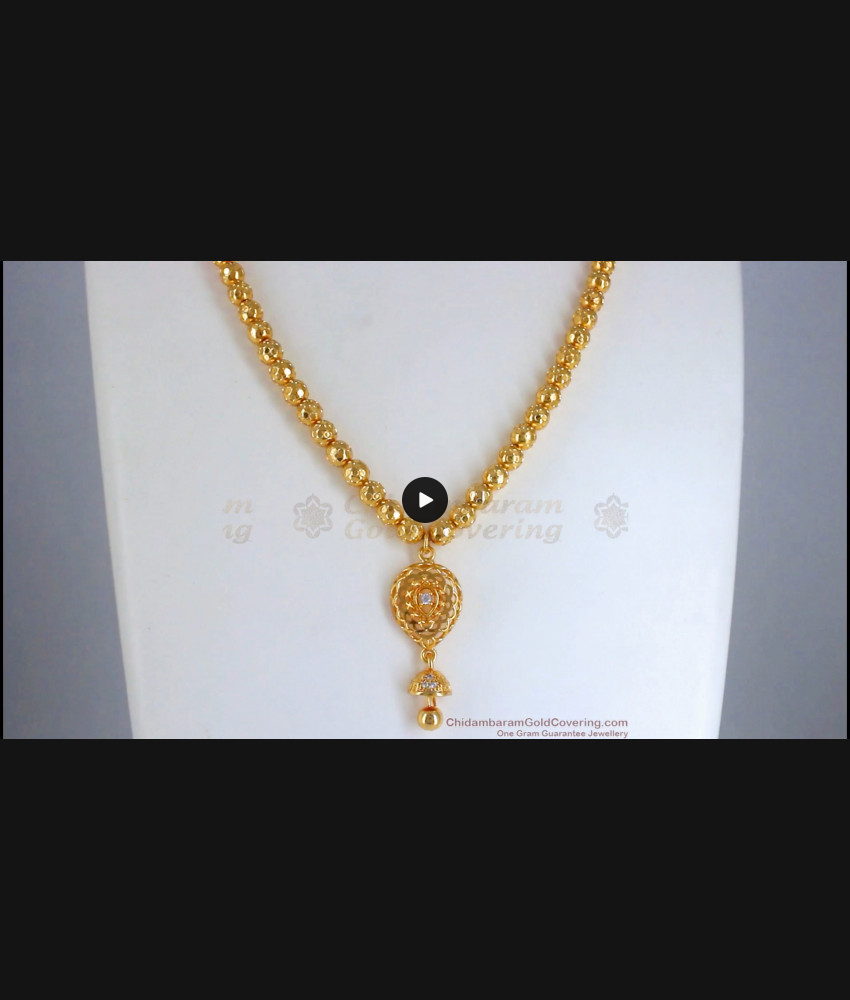 Stylish Gold Plated Necklace Ball Design Shop Online NCKN2754