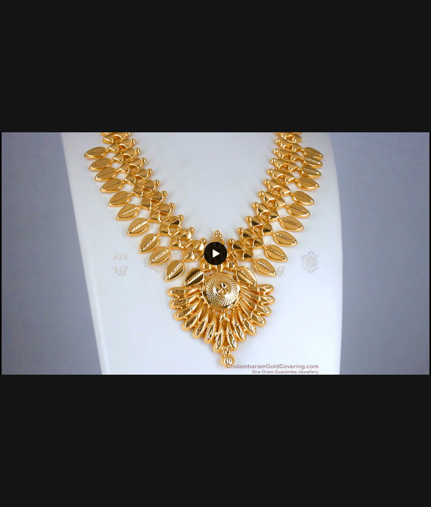 Real Gold Tone Kerala Necklace Bridal Jewelry Pattern Shop Online NCKN2837