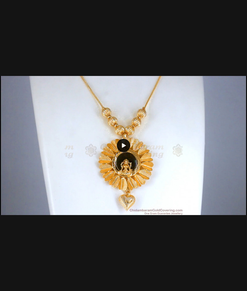 Latest Palakka Stone Gold Necklace Traditional Lakshmi Design NCKN2851