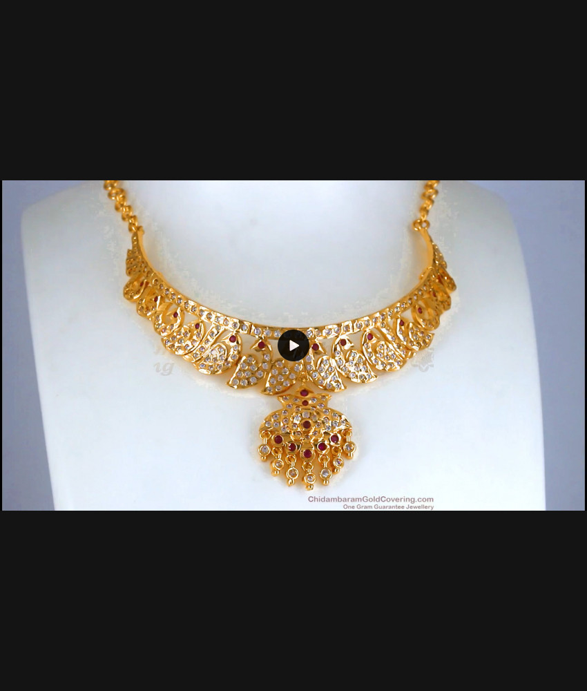Beautiful Impon Attigai Peacock Design Necklace Shop Online NCKN2878