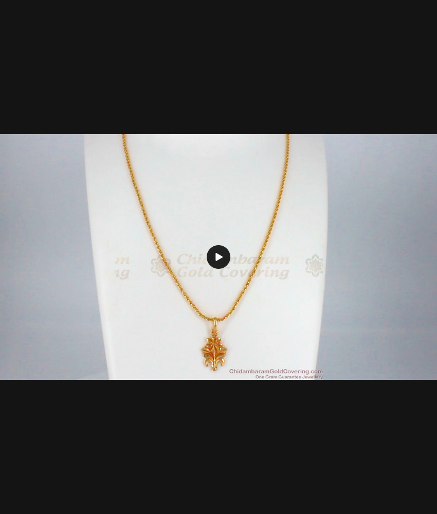 Beautiful Flower Pendant One Gram Gold Short Chain Collection SMDR563