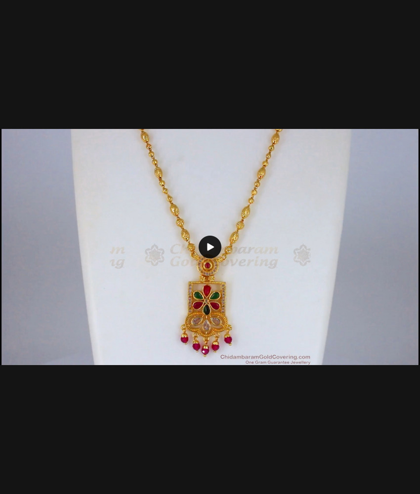 Latest Fast Moving Gold Pendant Design Short Chain Collection SMDR583