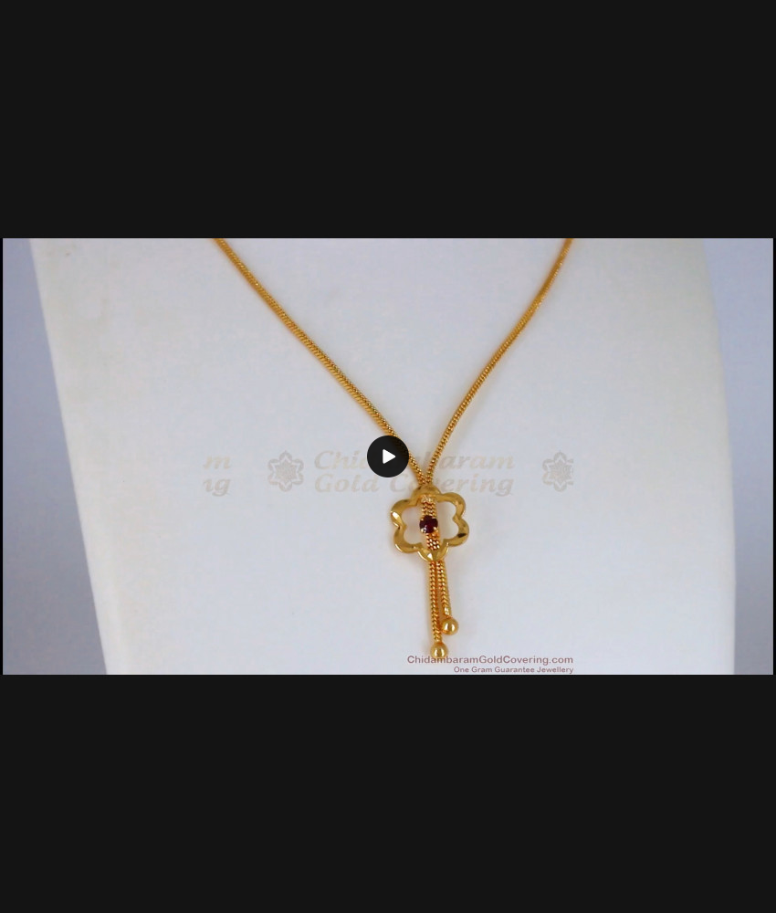 Latest Flower Design Gold Plated Pendant Chain SMDR589