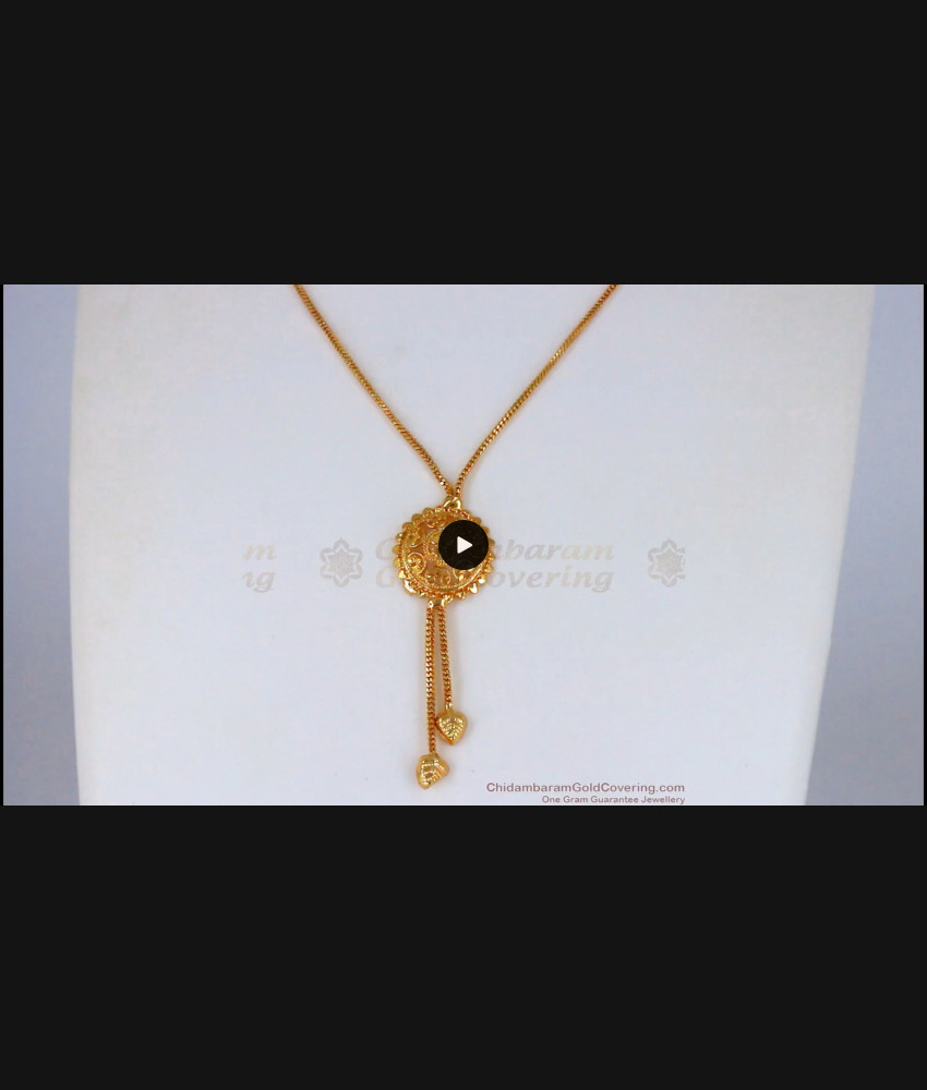 Daily Wear 1 Gram Gold Pendant With Short Chain SMDR591