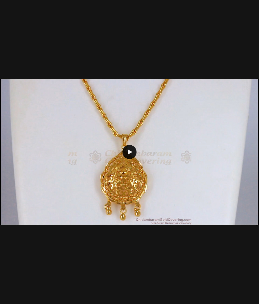 Classic Real Gold Dollar Pendant Short Chain For Daily Use SMDR599