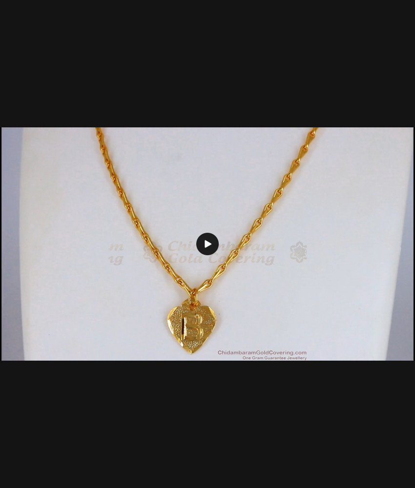 Name Dollar Alphabet B Pendant One Gram Gold Short Chain Collections SMDR600