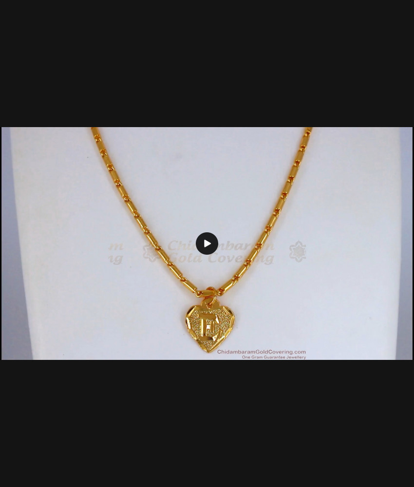 Name Alphabet E Pendant One Gram Gold Short Chain Collections SMDR608