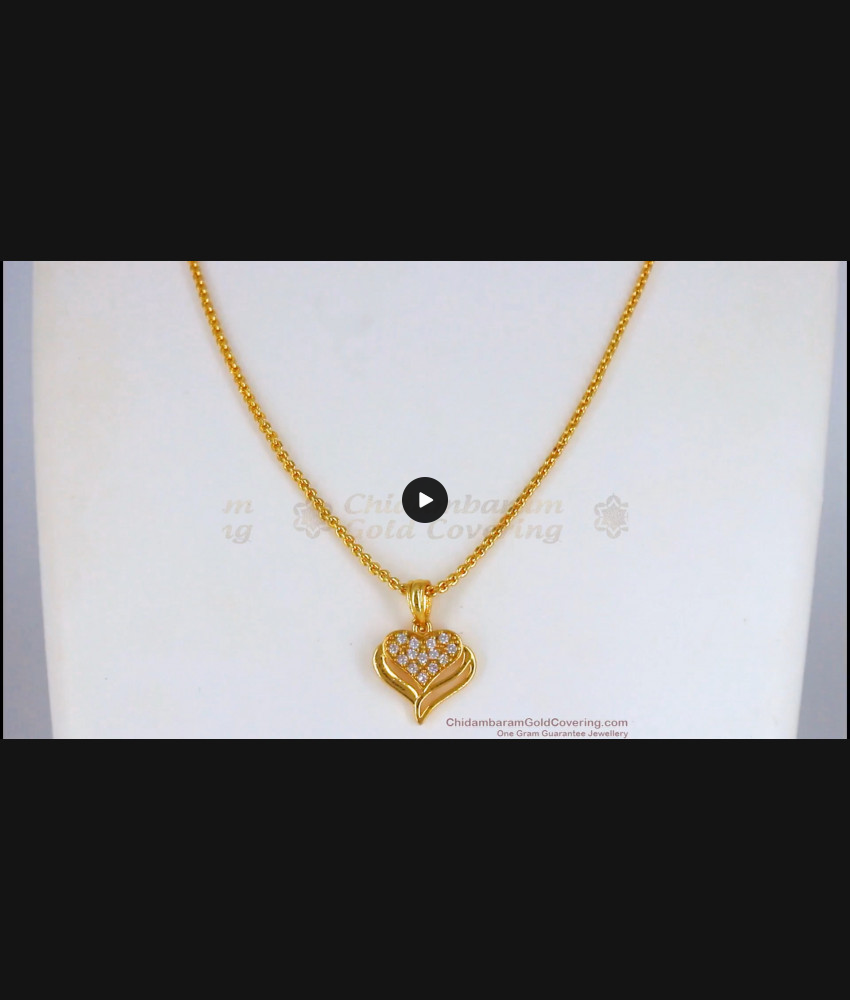 Heart Model Gold Pendant Chain Model Short Chain For Ladies SMDR619