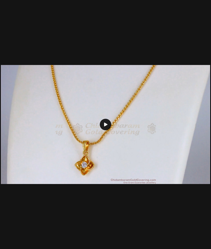 3D Flower Single Stone Diamond Pendant Collections Short Chain For Girls SMDR624