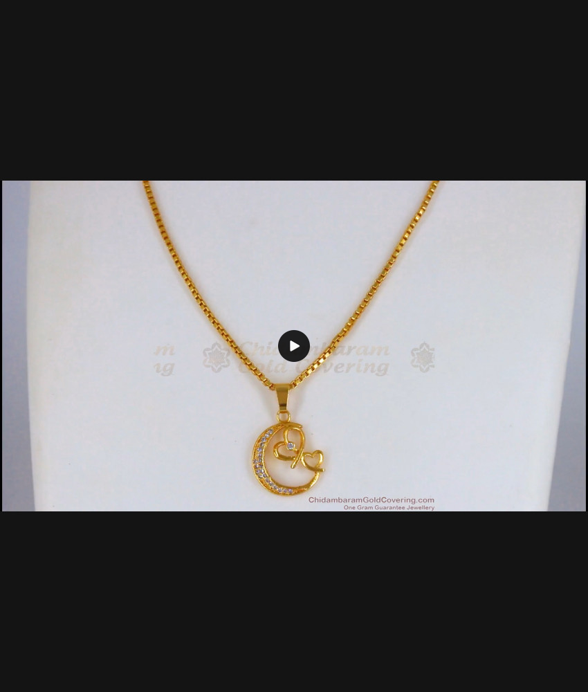 Valentine Couple Heart Diamond Pendant Gold Short Chain Collections SMDR628