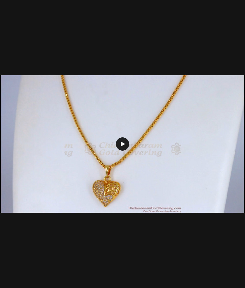 Sparkling Heart Model Gold Pendant Chain Model Short Chain For Ladies SMDR633