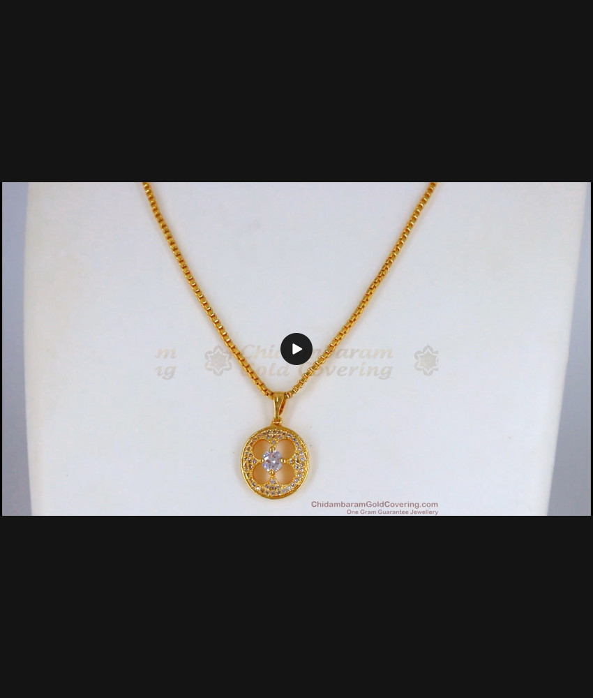 Buy Diamond Pendant With Short Chain Gold Plated Collections SMDR634