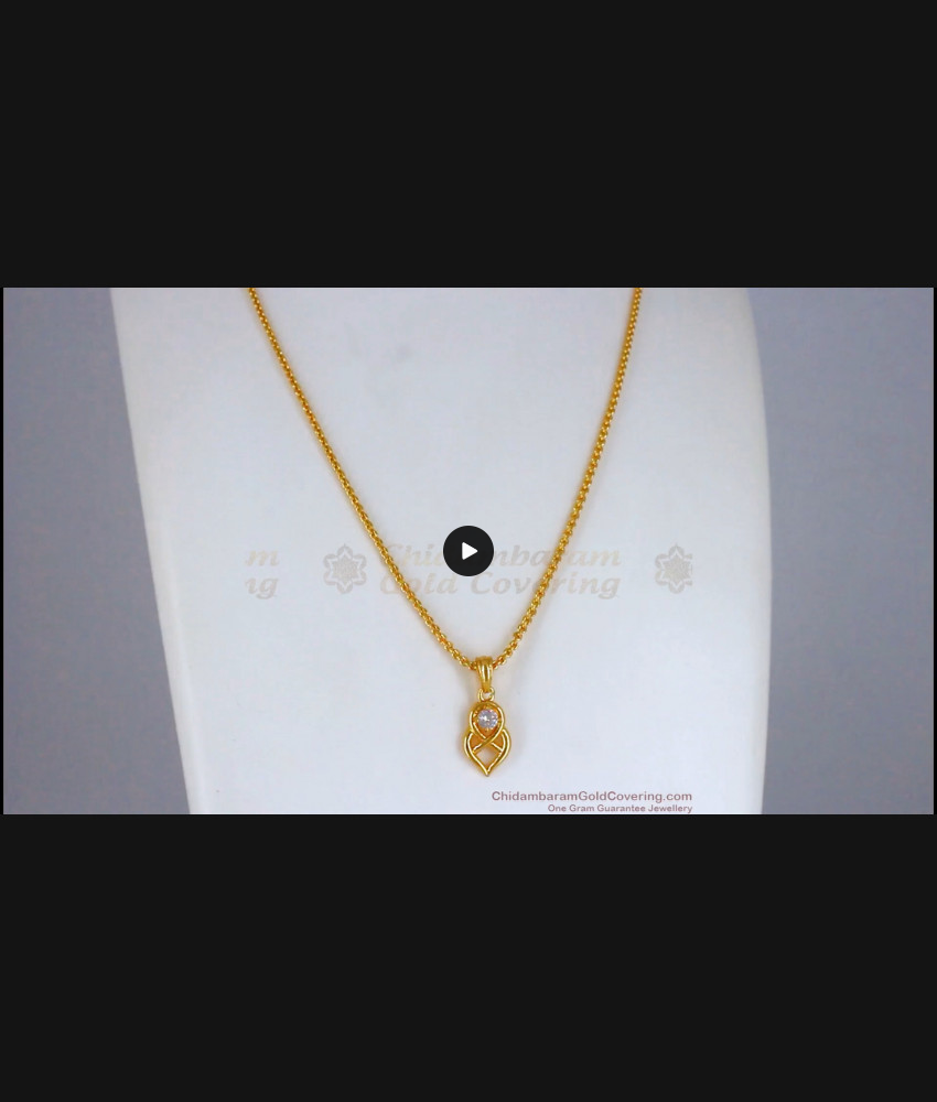 Elegant Gold Plated Small Pendant With Chain Online SMDR703