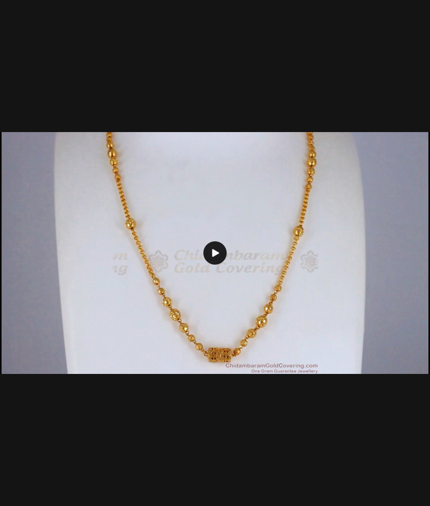 Stylish Gold Beaded Small Dollar Chain 1 Gram Jewelry SMDR708