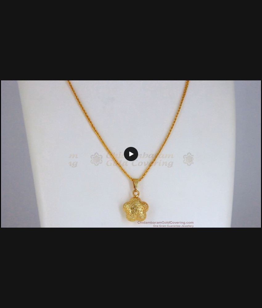 3D Flower Pendant Gold Chain Daily Wear SMDR721