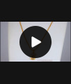 Dual Hearts White Stone Pendant Gold Chain SMDR727 Dual Hearts White Stone Pendant Gold Chain SMDR727