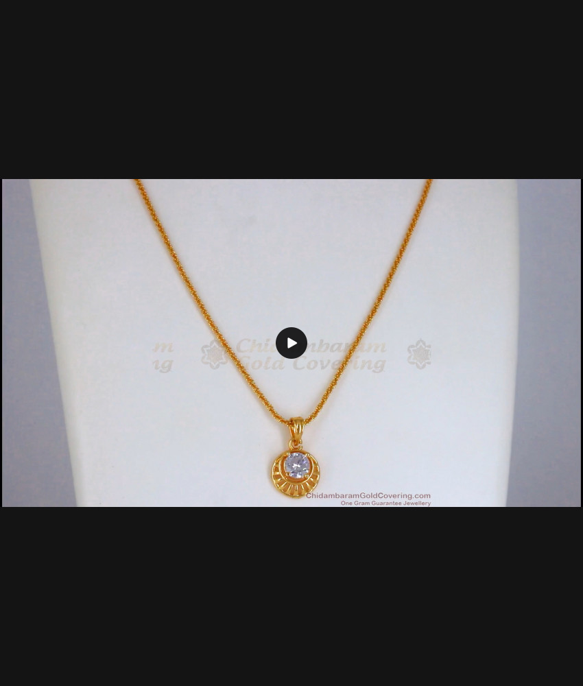 Stunning Semi Precious Diamond Stone Pendant Gold Chain SMDR729