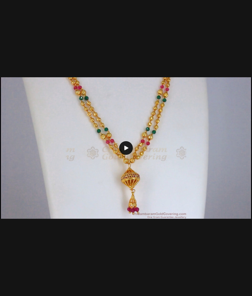 New Arrival Emerald Ruby Stone Gold Covering Dollar Chain SMDR741