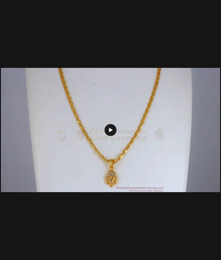 Trendy Gold Plated Diamond Stone Pendant Chain SMDR759