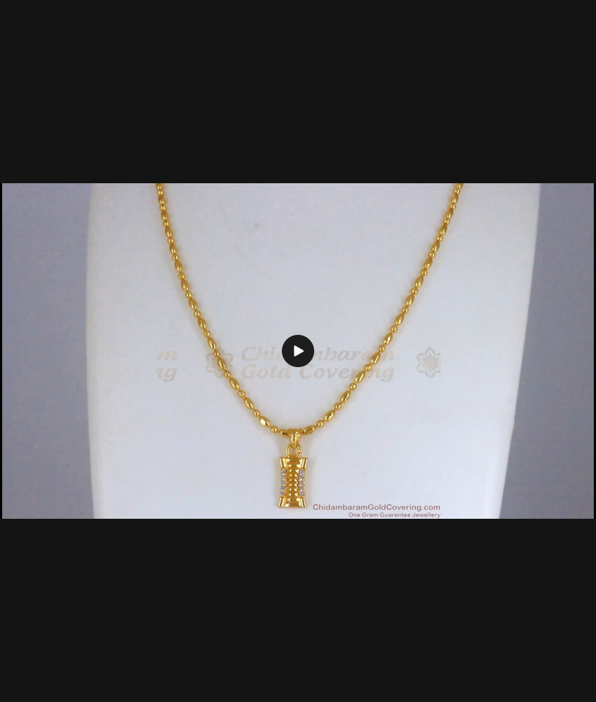 Latest Semi Polished Gold Beaded Pendant Chain SMDR760
