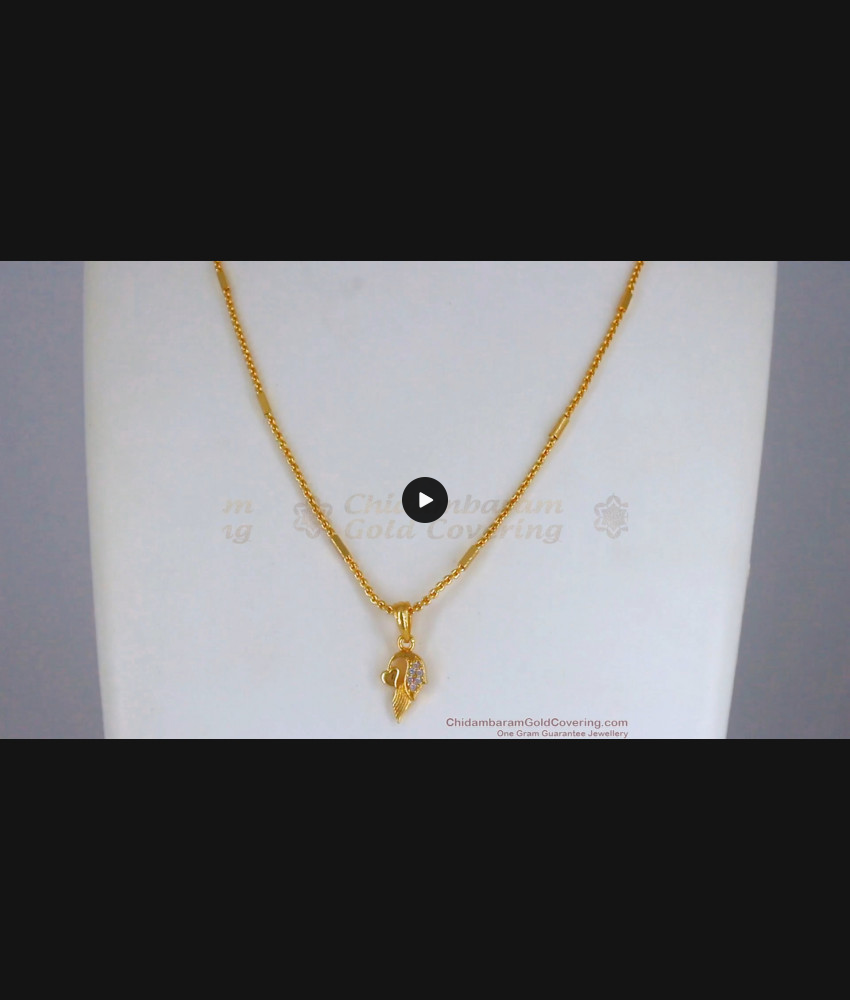 18 Inch Thin Gold Plated Simple Diamond Stone Pendant Chain SMDR769