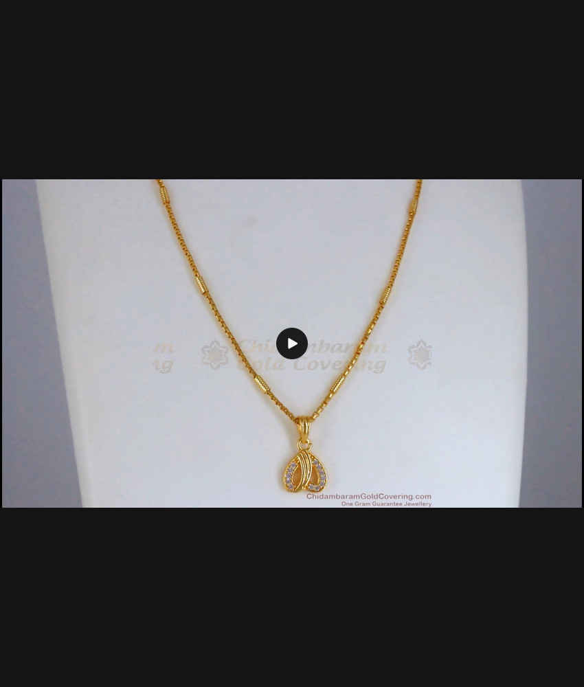 Lovable Full Diamond Stone Heart Shaped Gold Pendant Chain SMDR771 Lovable Full Diamond Stone Heart Shaped Gold Pendant Chain SMDR771