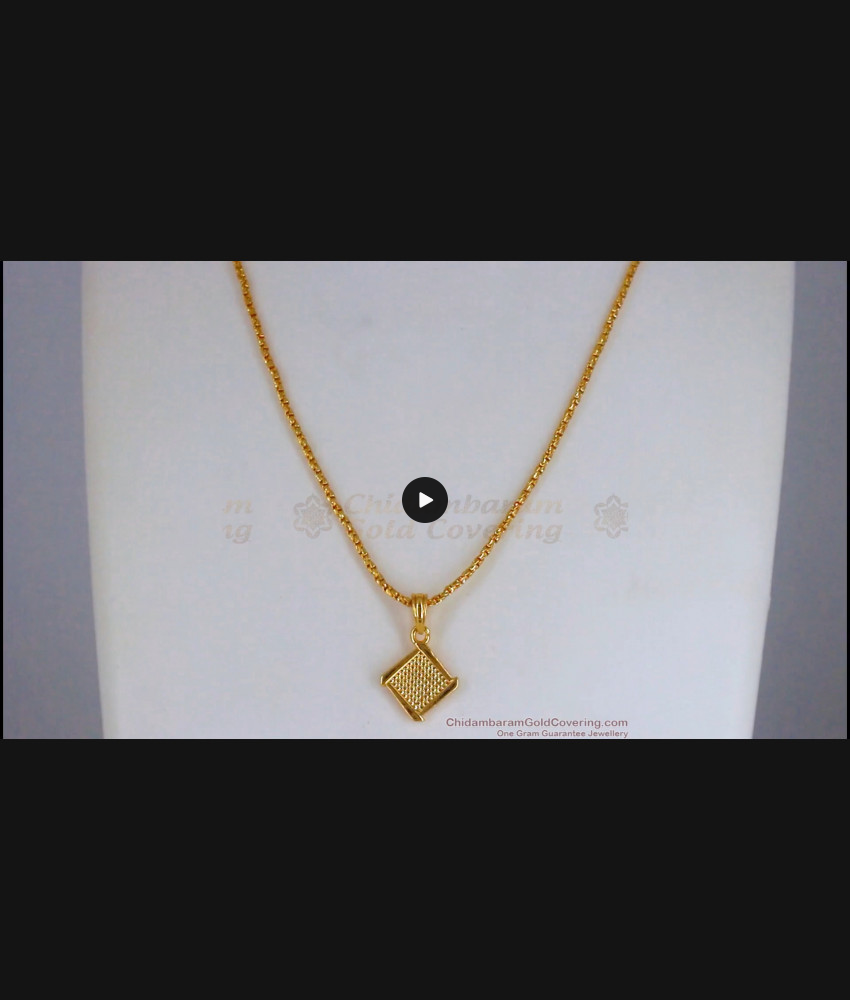 Plain Triangle Design One Gram Gold Mini Pendant Chain SMDR773