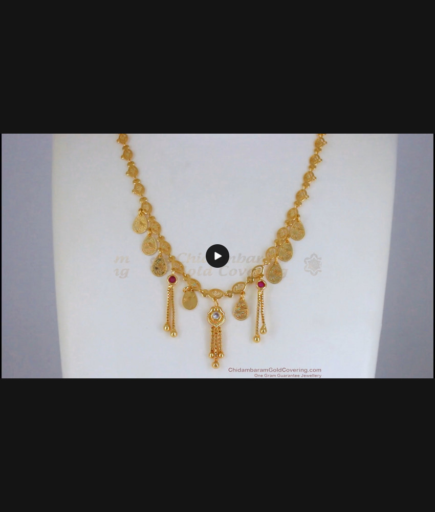 Shinning Gold Chain Ruby White Stone Dollar SMDR778 Shinning Gold Chain Ruby White Stone Dollar SMDR778