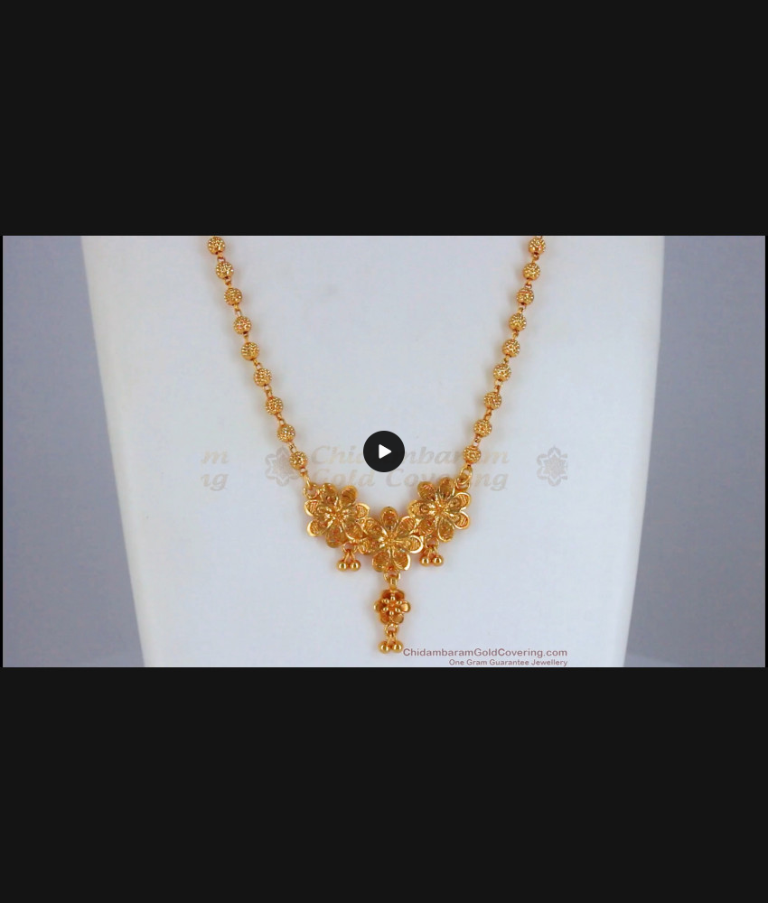 One Gram Gold Chain Triple Flower Design Shop Online SMDR783