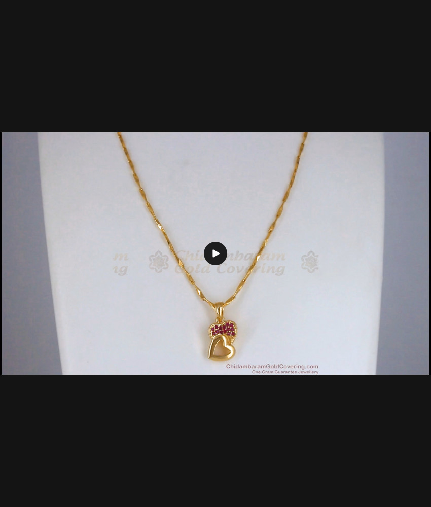 Simple Heart Design Gold Plated Chain With Pendant SMDR799