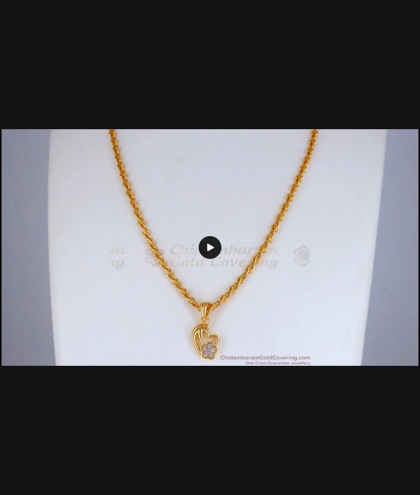 Short Gold Pendant Chain With Heart Design SMDR803
