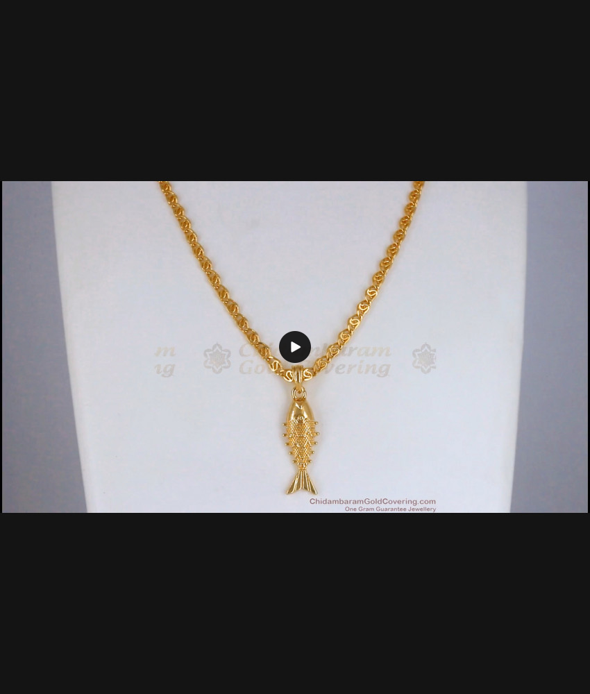 Buy Gold Fish Pendant Chain Design Online Collection SMDR805