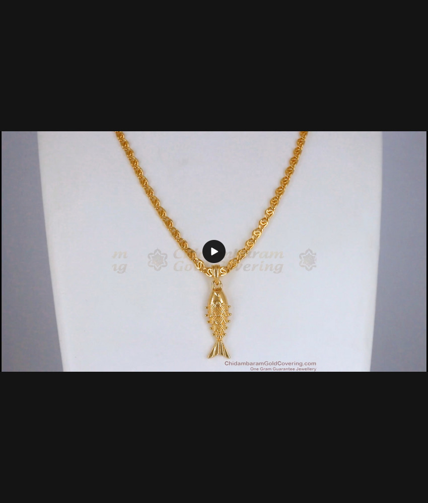 Buy Gold Fish Pendant Chain Design Online Collection SMDR805 Buy Gold Fish Pendant Chain Design Online Collection SMDR805