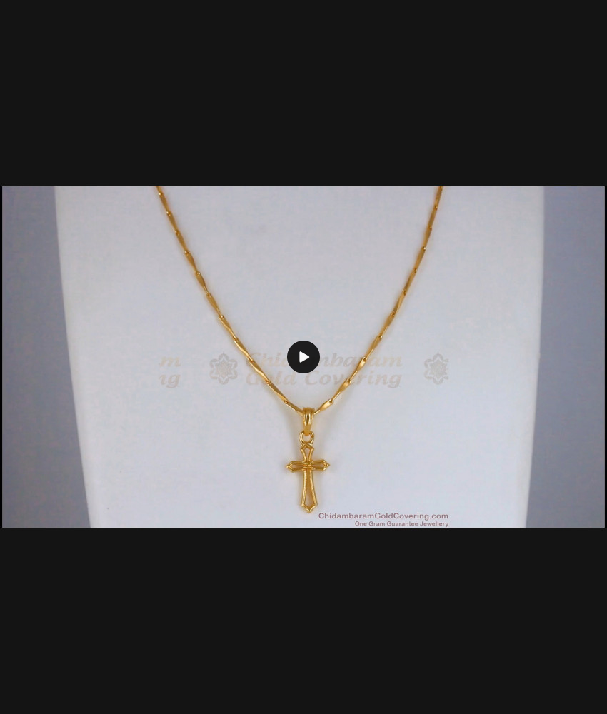 Buy Gold Plated Christian Pendant Chain Daily Wear SMDR807