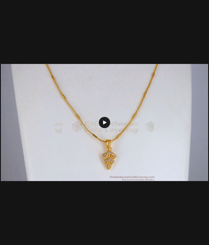 Daily Wear One Gram Gold Pendant Chain SMDR811