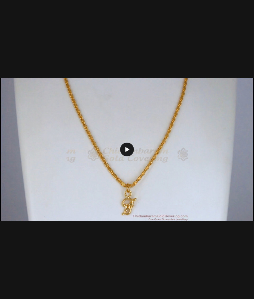 Slim Daily Wear Gold Plated Om Pendant Chain Shop Online SMDR815