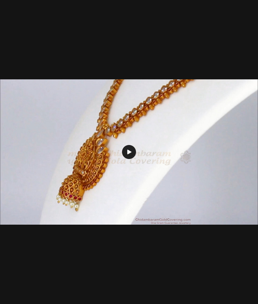 TNL1041 - Premium Gold Antique Hand Crafted Radha Krishna Temple Necklace Set