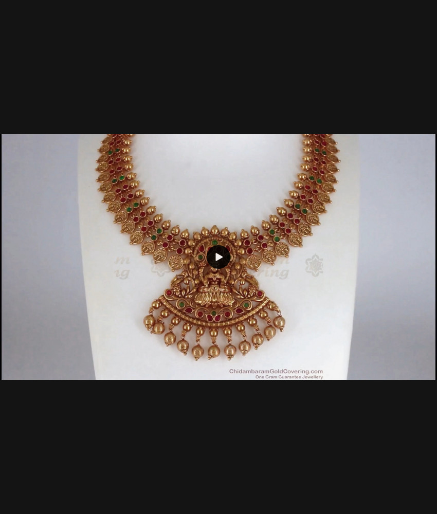 TNL1047 - Ruby Emerald Stone Gold Antique Necklace Collections